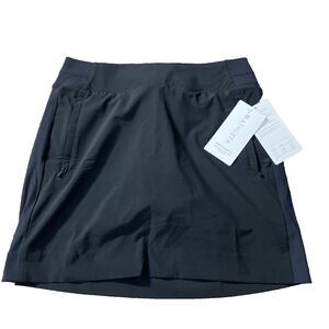 Athleta 6 Brooklyn Heights High Rise Skort Size 6 Black Brand New 16"